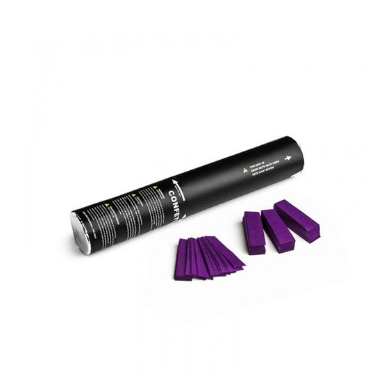 Purple paper confetti cannon