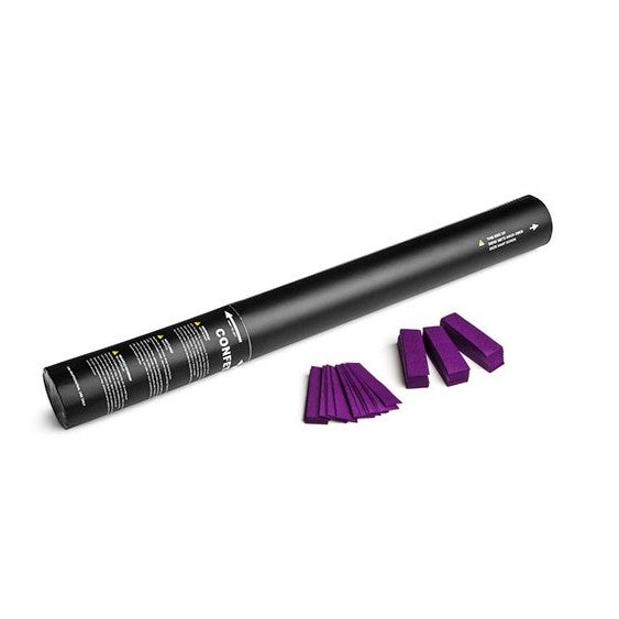 Purple paper confetti cannon