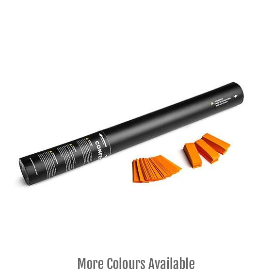 Orange paper confetti cannon
