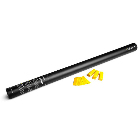 Yellow paper confetti cannon
