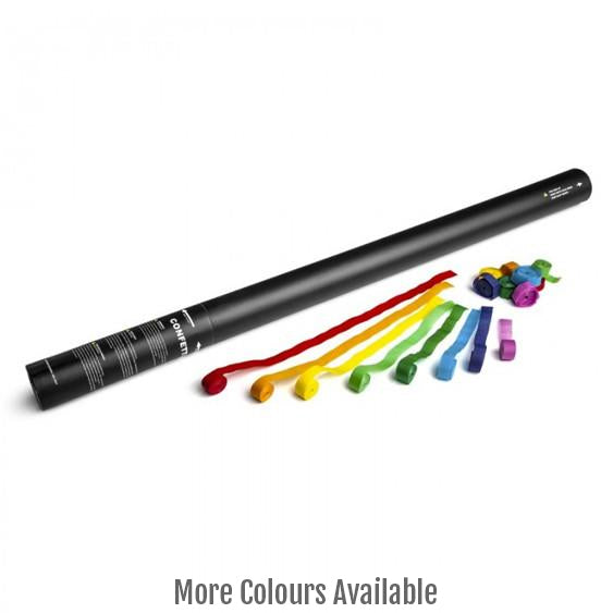 Multicoloured paper streamer cannon