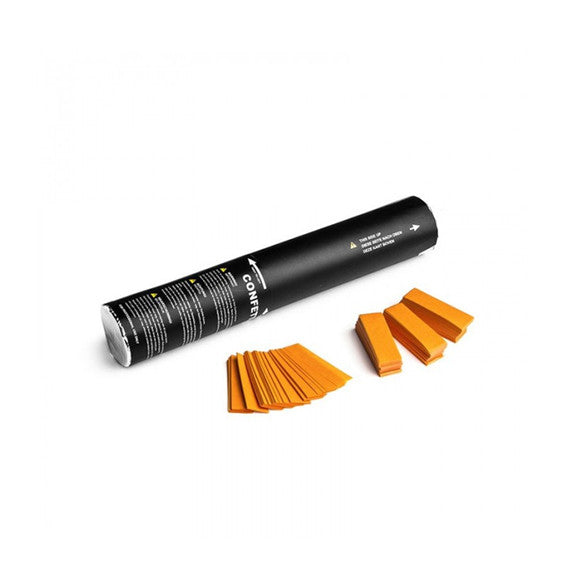 Orange paper confetti cannon