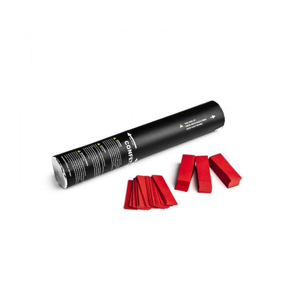 Red paper confetti cannon