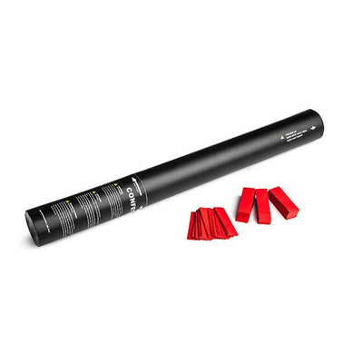Red paper confetti cannon
