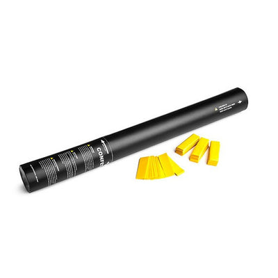 Yellow paper confetti cannon