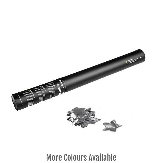 Silver star confetti cannon