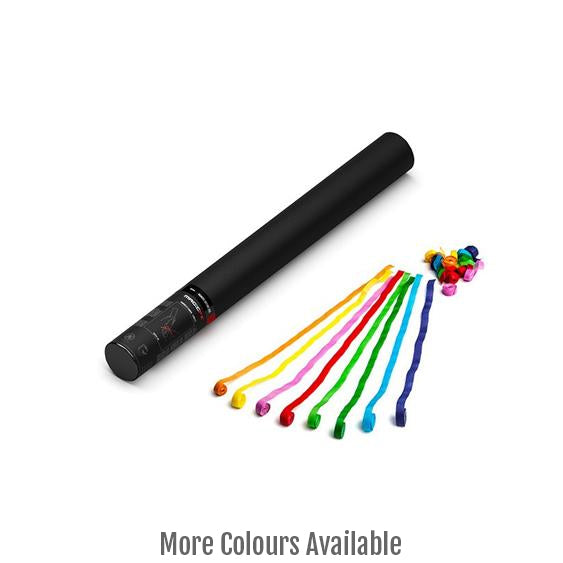Multicoloured paper streamer cannon