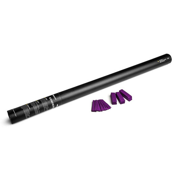 Purple paper confetti cannon