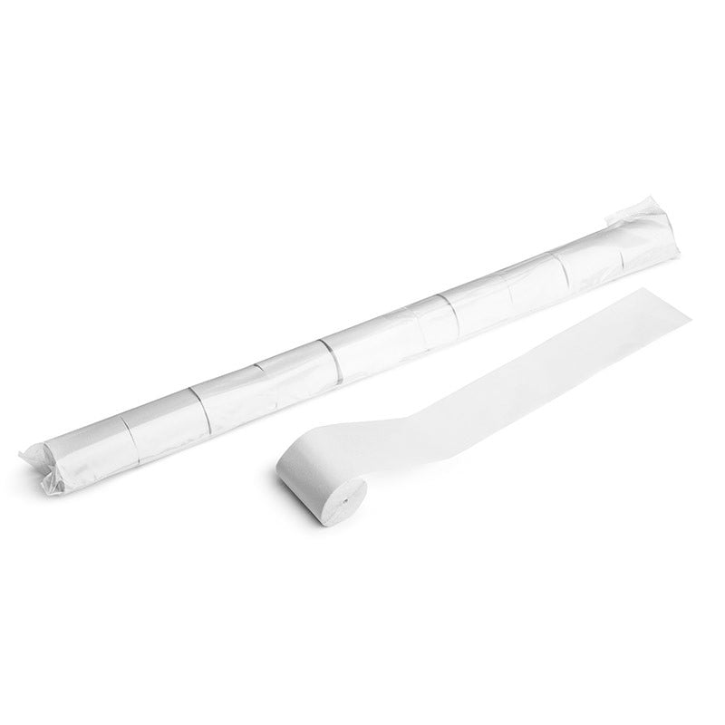 Bulk Purchase 20m x 5cm Paper Streamers - White (50pcs)