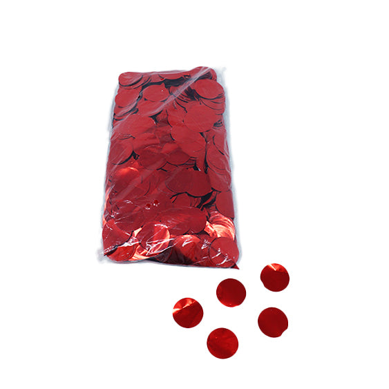 Red 30mm Round Metallic Confetti